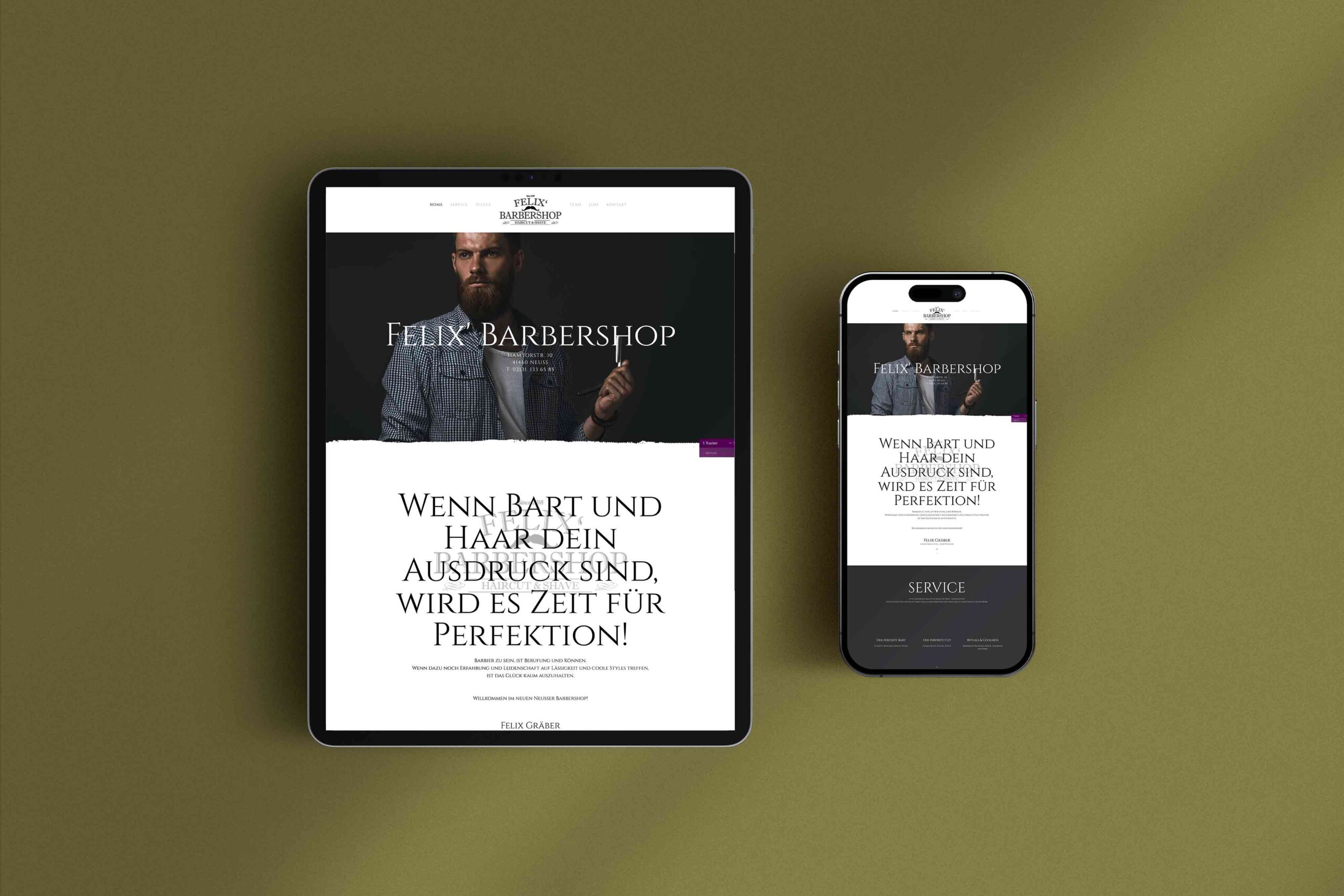 Screendesign Webseite Felix Barbershop