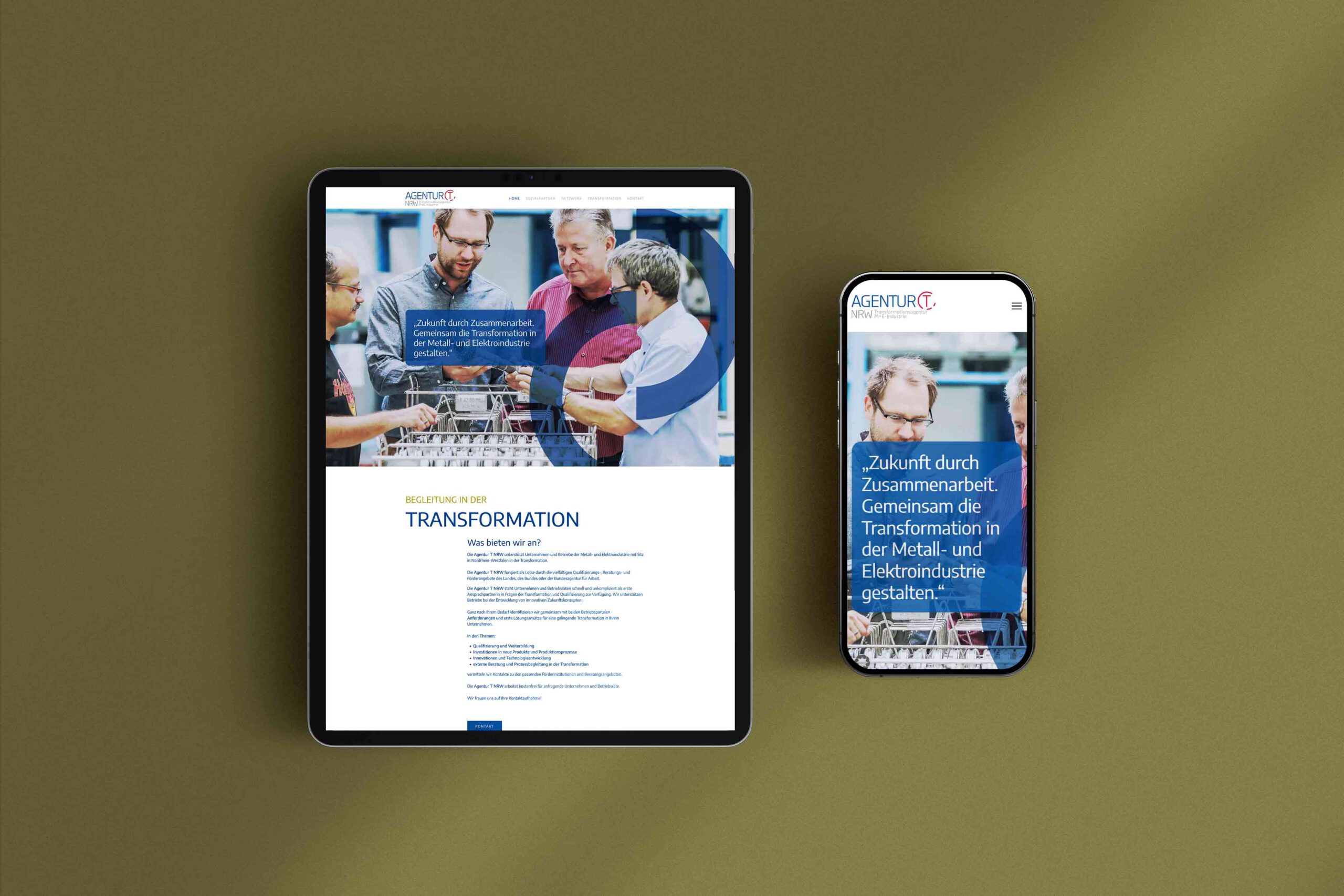 Screendesign Webseite Agentur &T